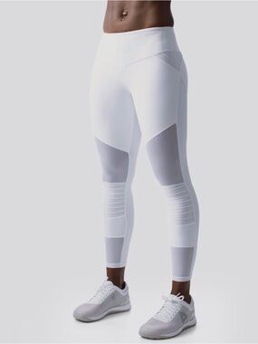 Born Primitive White High-Waist Leggings with Mesh Panels